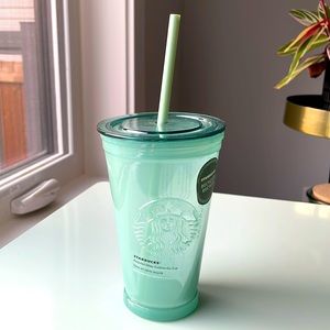Brand New Starbucks Recycled frosted Glass Cold cup tumbler